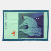 牡羊座 ラム星座 ヴィンテージ占星術 キッチンタオル (横)