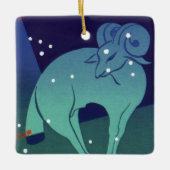 牡羊座 ラム星座 ヴィンテージ占星術 セラミックオーナメント (正面)