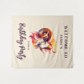 牡羊座〔占星術の〕十二宮図をテーマにした誕生日パーティーウェルカムサイン タペストリー (正面(横))