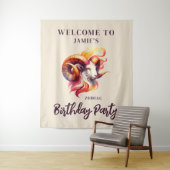 牡羊座〔占星術の〕十二宮図をテーマにした誕生日パーティーウェルカムサイン タペストリー (インサイチュ)