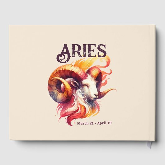 牡羊座〔占星術の〕十二宮図をテーマにした誕生日パーティー ゲストブック (裏面)