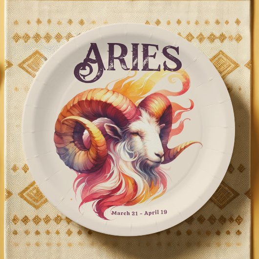 牡羊座〔占星術の〕十二宮図をテーマにした誕生日パーティー ペーパープレート