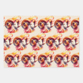 牡羊座〔占星術の〕十二宮図をテーマにした誕生日パーティー ラッピングペーパーシート (正面)