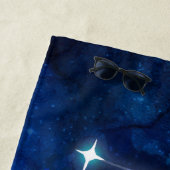 牡羊座〔占星術の〕十二宮図コンステレーションブルー銀河系モノグラム ビーチタオル (インサイチュ)