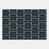 牡羊座〔占星術の〕十二宮図サインおもしろい引用文インブルー文字誕生日 ラッピングペーパーシート (正面3)