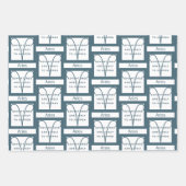 牡羊座〔占星術の〕十二宮図サインおもしろい引用文インブルー文字誕生日 ラッピングペーパーシート (正面)