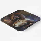 牡羊座〔占星術の〕十二宮図サインウォーター色デザイン ペーパープレート (傾斜あり)