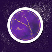 牡羊座〔占星術の〕十二宮図サインゴールドフォイル星座 ラウンドシール