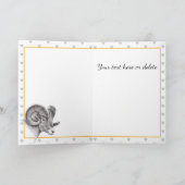 牡羊座〔占星術の〕十二宮図サインビーゴンラムアニマルアート誕生日 カード (内部)