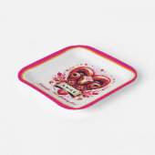 牡羊座〔占星術の〕十二宮図サインピンクとオレンジラム誕生日 ペーパープレート (傾斜あり)