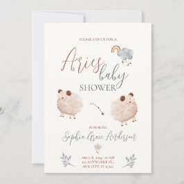 牡羊座〔占星術の〕十二宮図サイン赤ちゃんシャワー 招待状