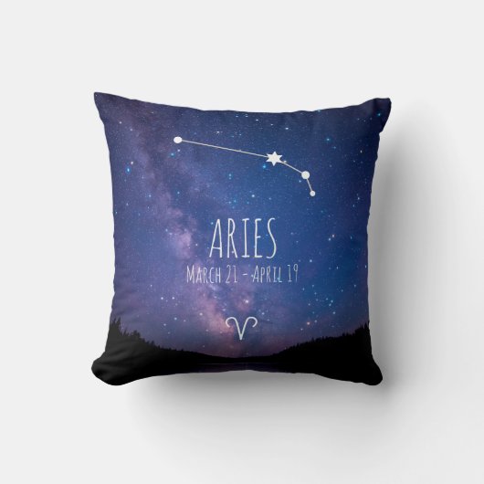 牡羊座 |〔占星術の〕十二宮図パーソナライズされた星座 クッション (正面)