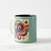 牡羊座〔占星術の〕十二宮図マグはっきりしたカラー ツートーンマグカップ (正面左)