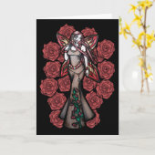 牡羊座〔占星術の〕十二宮図妖精の女神の星占い カード (黄色い花)