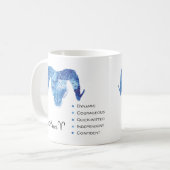 牡羊座〔占星術の〕十二宮図形質マグ コーヒーマグカップ (正面左)