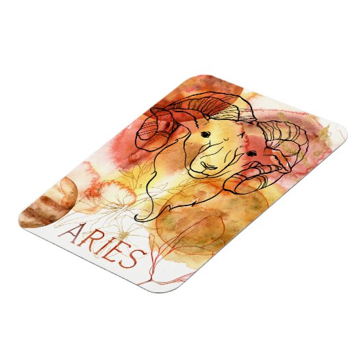 牡羊座〔占星術の〕十二宮図星占い誕生日赤金ゴールド マグネット (左側)