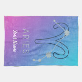 牡羊座〔占星術の〕十二宮図星印占星術星座 キッチンタオル (横)