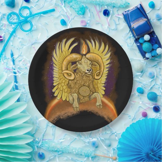 牡羊座〔占星術の〕十二宮図標識 ペーパープレート (パーティー)