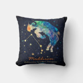 牡羊座〔占星術の〕十二宮図水彩星団銀河系 クッション (正面)