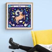 牡羊座:「炎の決意」〔占星術の〕十二宮図 ポスター