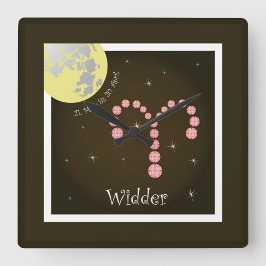 牡羊座 3月21日～4月20日 スクエア壁時計 (正面)