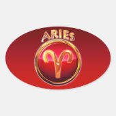 牡羊座 – The Ram〔占星術の〕十二宮図標識 楕円形シール (正面)