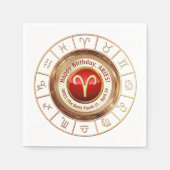 牡羊座 – The Ram 占星術の Sign スタンダードカクテルナプキン (正面)