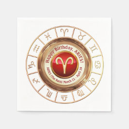 牡羊座 – The Ram 占星術の Sign スタンダードカクテルナプキン