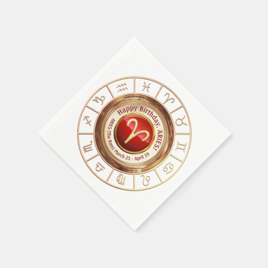 牡羊座 – The Ram 占星術の Sign スタンダードカクテルナプキン (角)