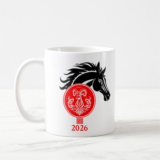 牡羊座x馬の年2026 コーヒーマグカップ (左)
