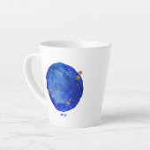 牡羊水色ナイトスカイコンステレーション〔占星術の〕十二宮図 カフェラテマグ (左アングル)