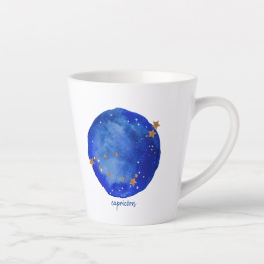 牡羊水色ナイトスカイコンステレーション〔占星術の〕十二宮図 カフェラテマグ (右)