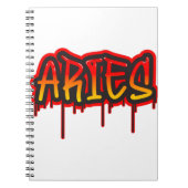 牡羊火サイン滴下単語アートスプレー絵を描 ノートブック (正面)