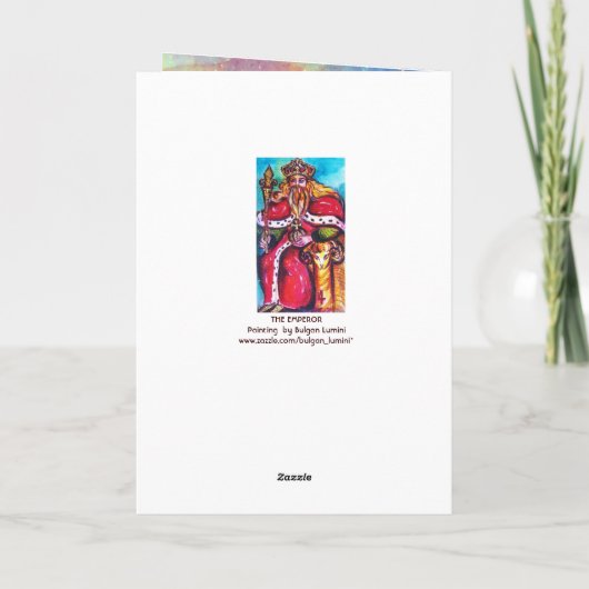 牡羊皇帝タロット星占〔占星術の〕十二宮図誕生日 カード (裏面)