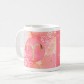 牡羊紅水彩星占い〔占星術の〕十二宮図サインマググ コーヒーマグカップ (正面左)