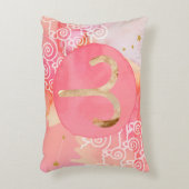 牡羊紅水彩星占い〔占星術の〕十二宮図徴候 アクセントクッション (正面(垂直))