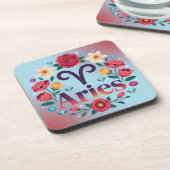 牡羊花花宝石プラスチックコースターセット コースター (左側)