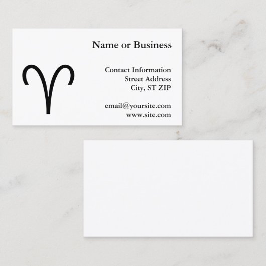 牡羊記号 名刺 (正面/裏面)