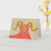 牡羊赤〔占星術の〕十二宮図記号誕生日 カード (黄色い花)