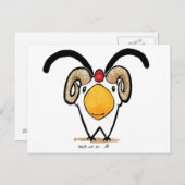 牡羊鶏はがき ポストカード (正面/裏面)