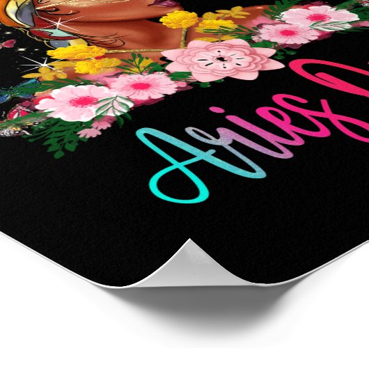 牡羊黒人女性しつこい美しい ポスター (角)