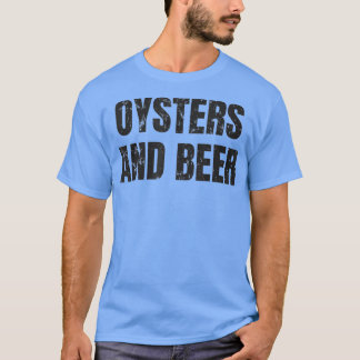 牡蠣とビールカおもしろいキ Tシャツ