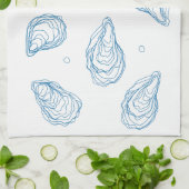 牡蠣と牡蠣 キッチンタオル (折り畳み)