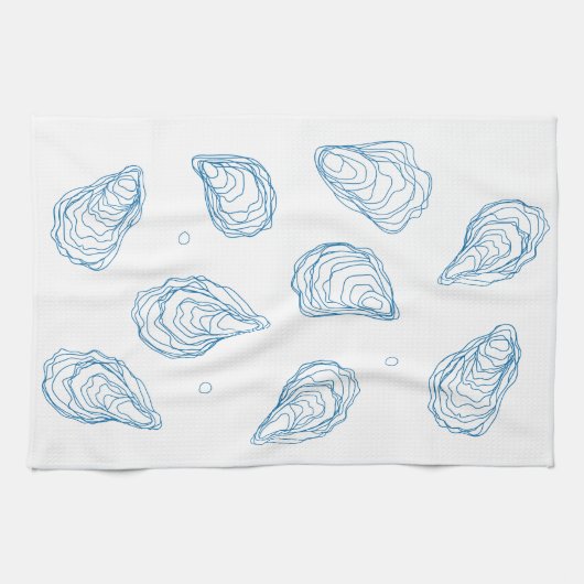 牡蠣と牡蠣 キッチンタオル (横)