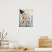 牡蠣と真珠のビーチシーフードアートポスター ポスター (キッチン)