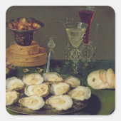 牡蠣と眼鏡の静物体験(油付き) スクエアシール (正面)