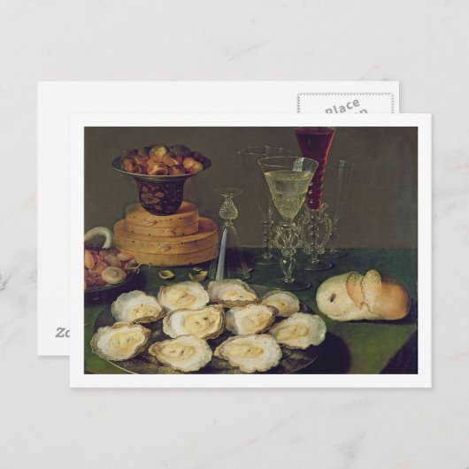 牡蠣と眼鏡の静物体験(油付き) ポストカード (正面/裏面)