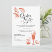 牡蠣の夜 | エレガントな海岸のディナーパーティー 招待状 (スタンド正面)