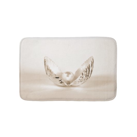 牡蠣の殻に入った真珠 バスマット (正面)