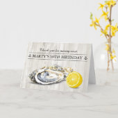 牡蠣の焼き魚航海の料理ありがとう カード (黄色い花)